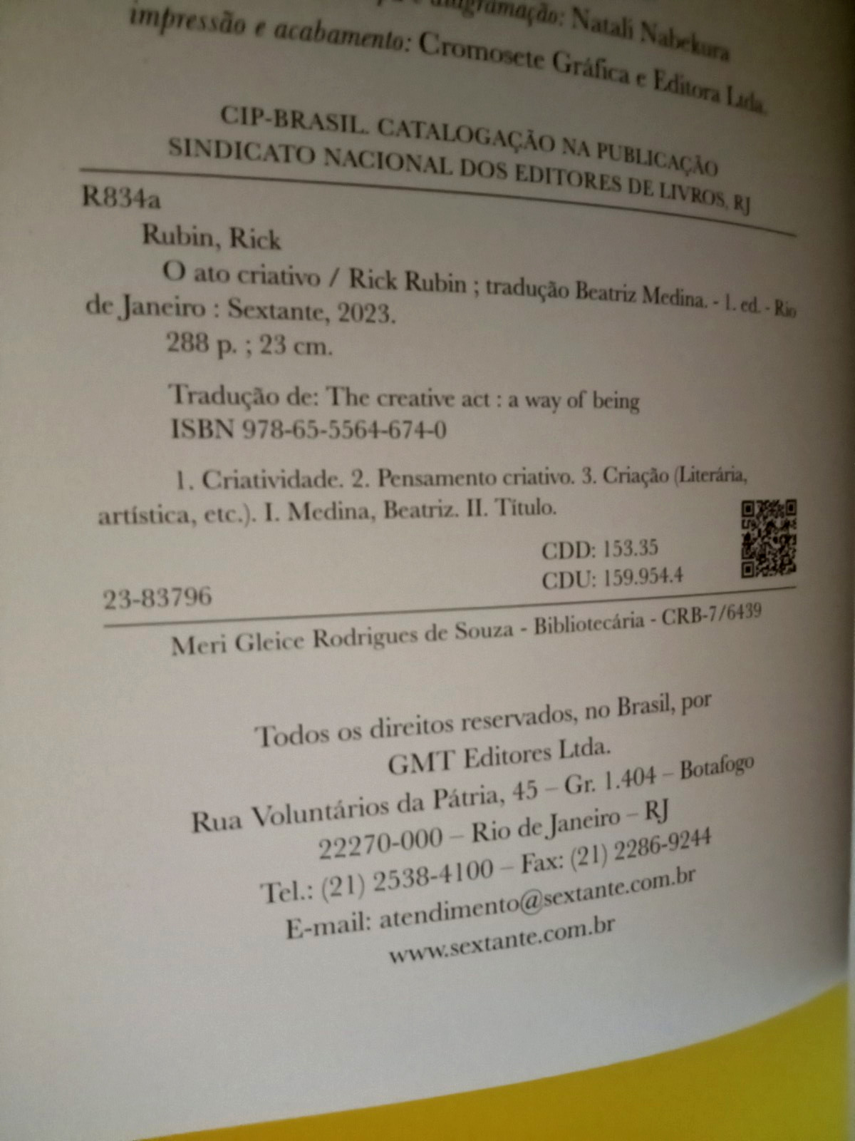 Livro: O Ato Criativo – Rick Rubin (Em Portugues do Brasil)