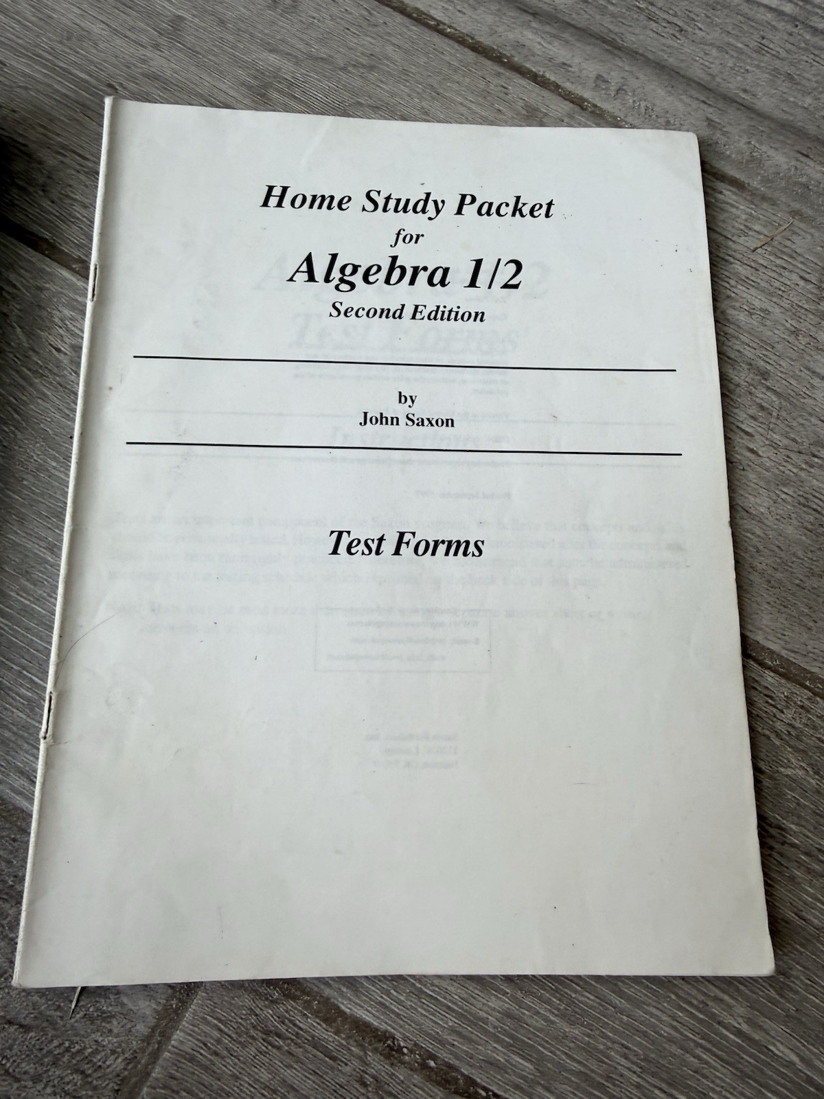 🍏 SET Saxon Algebra 1/2 Student Textbook Plus Test Forms 2nd Edition