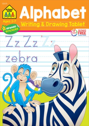 SCHOOL ZONE – Alphabet Writing and Drawing Tablet, Ages 3 – 7, Alpha – VERY GOOD