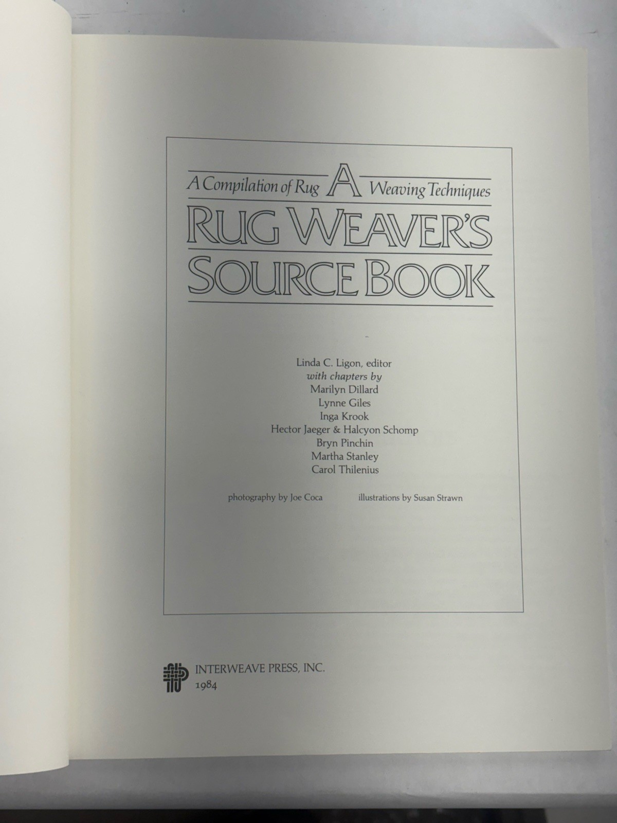 A Rug Weaver’s Source Book 1984 Interweave Press Rug Weaving PB Ligon