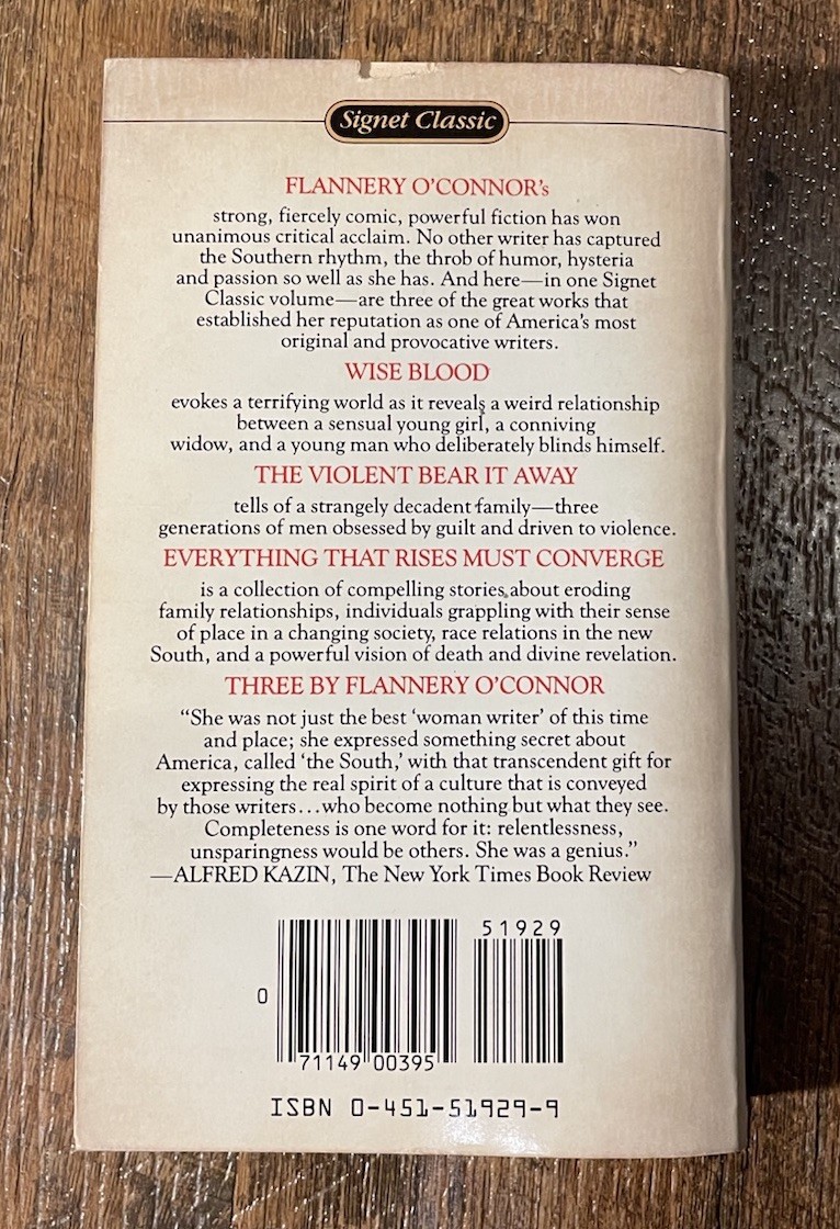 Three by Flannery O’Connor New American Library Paperback Signet Classic Fiction
