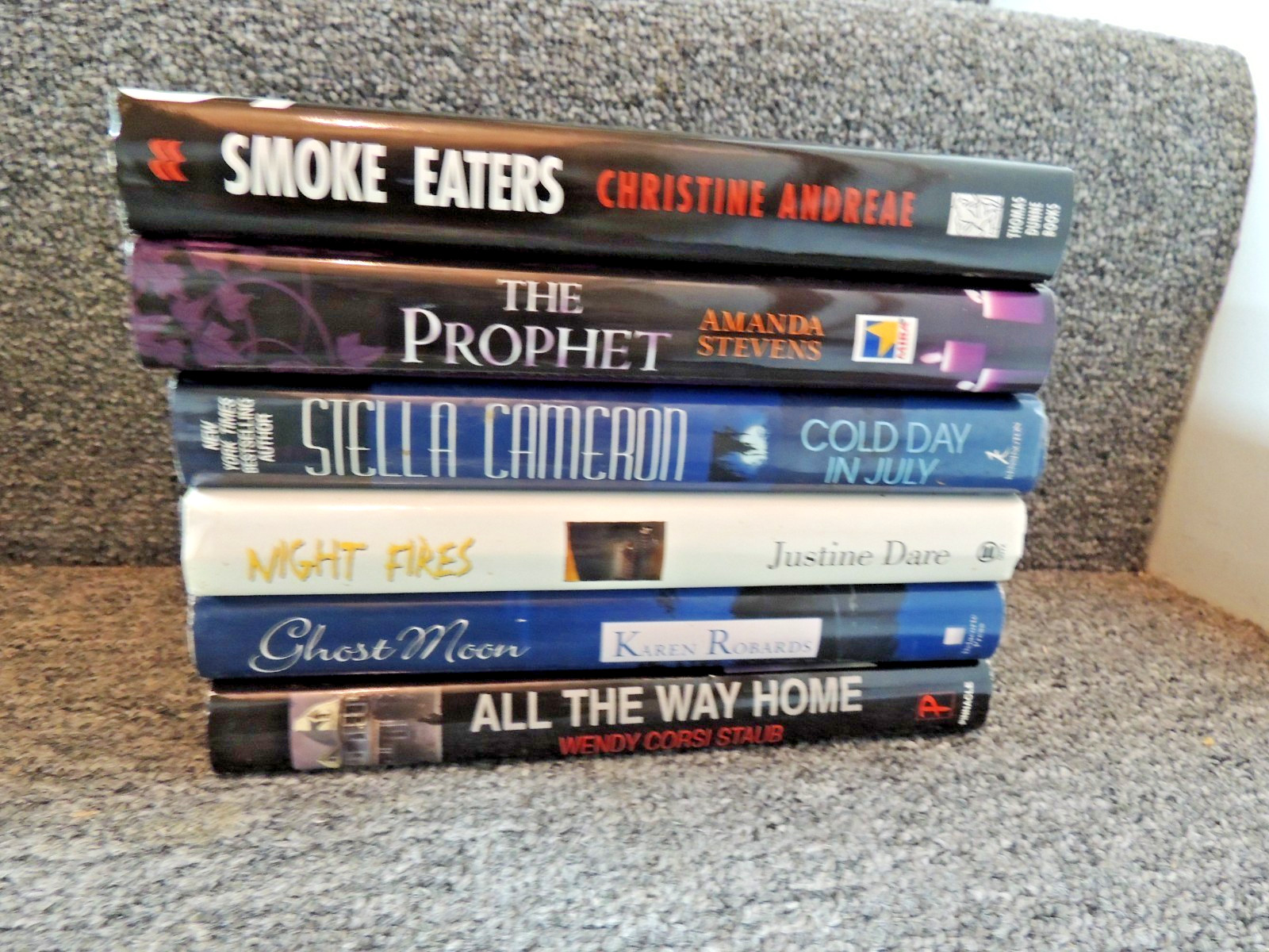 6 Mystery Suspense Hbs Andreae, Stevens, Cameron, Dare, Robards, Staub