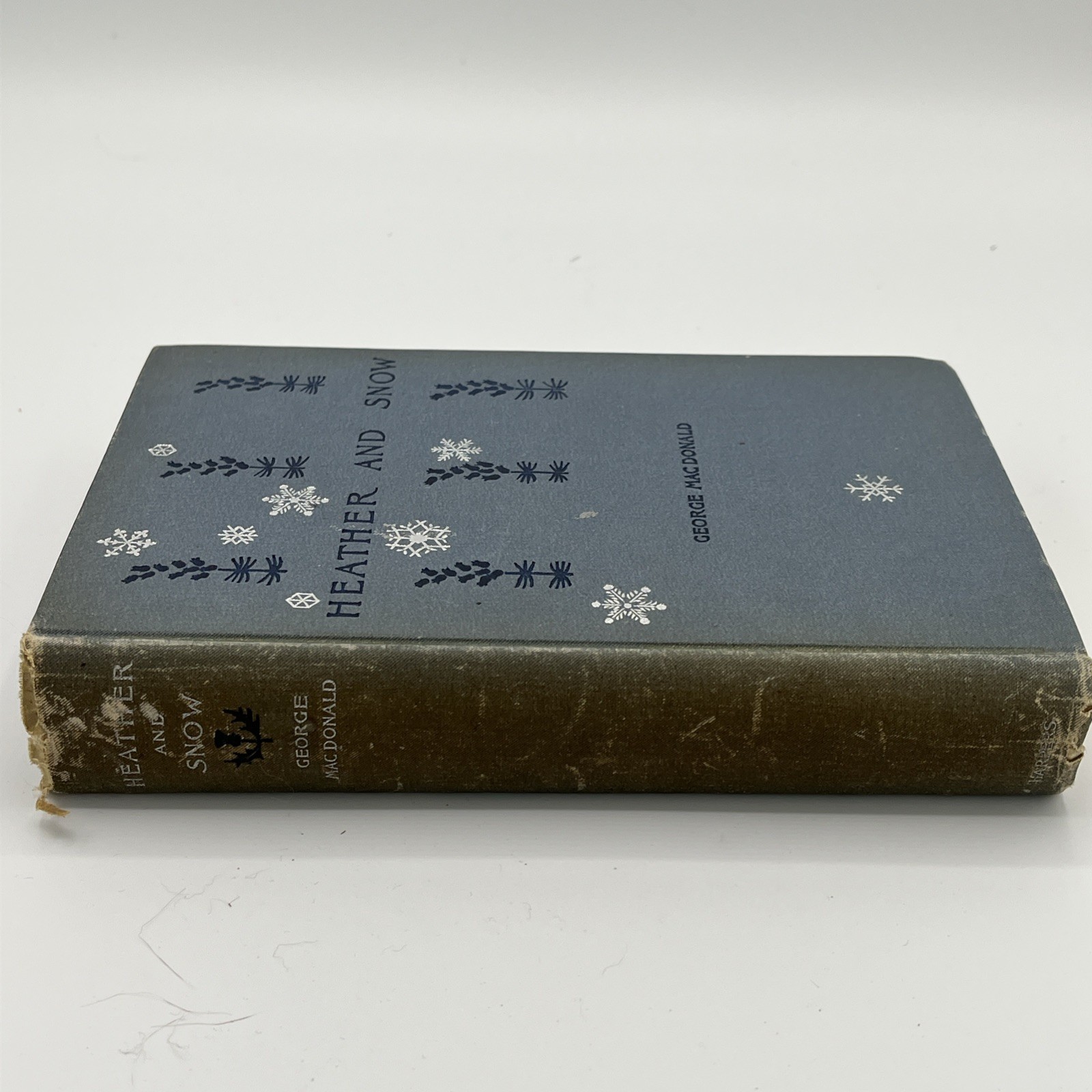 Antique 1893 “Heather and Snow” by George MacDonald — Original Blue Cloth Decora
