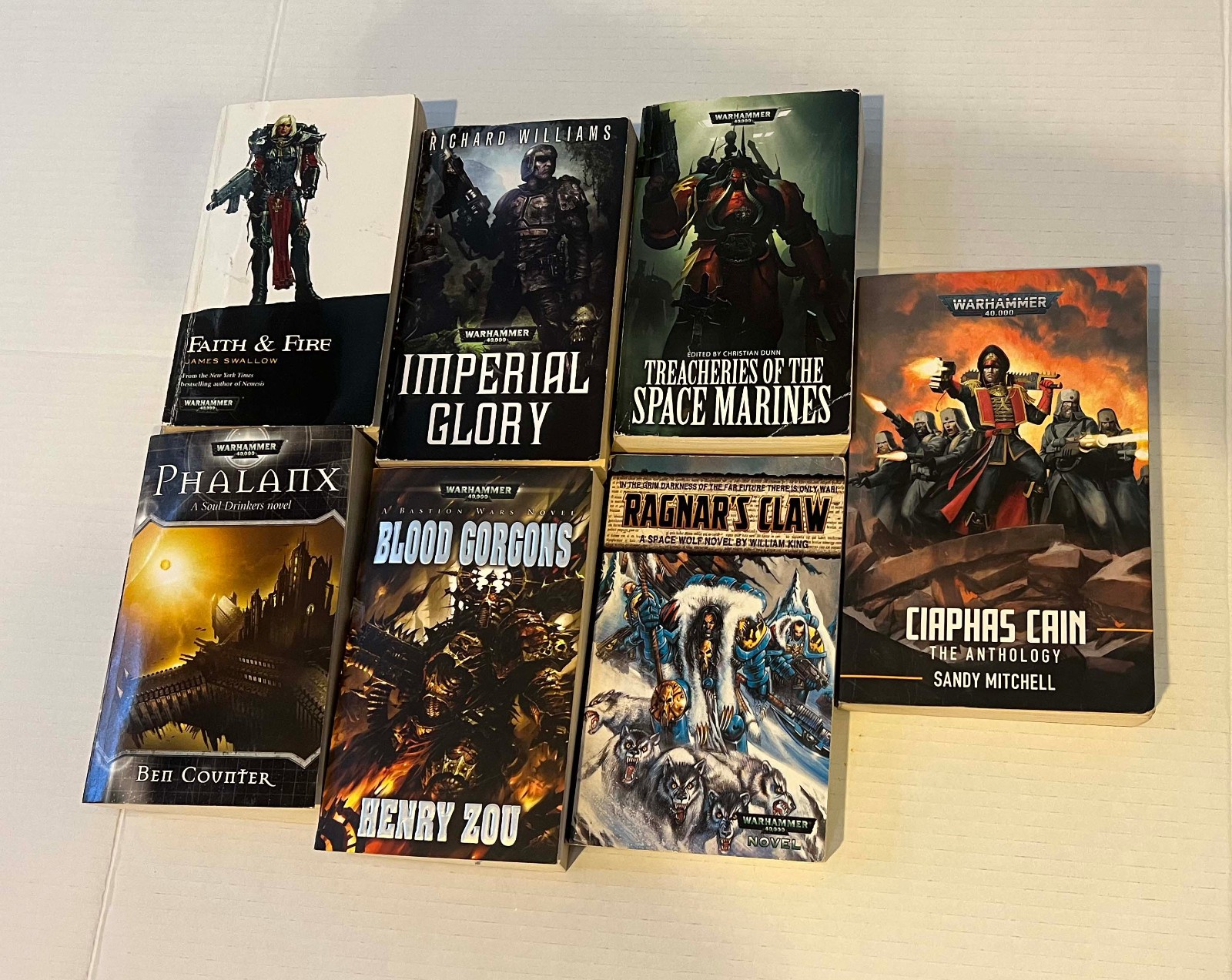 Warhammer 40K 7 novel Lot Imperial Glory Faith Fire Ciaphas Cain Ragnars Claw