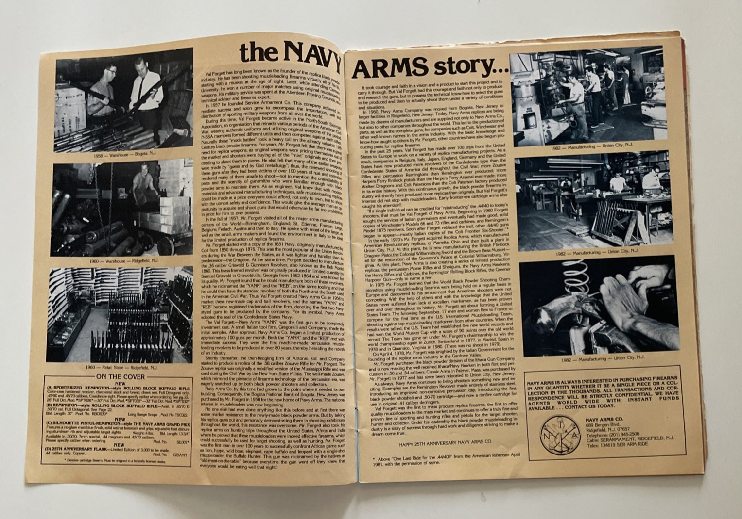 Navy Arms Company 25th Silver Anniversary Catalog 1982 W/List Price Included