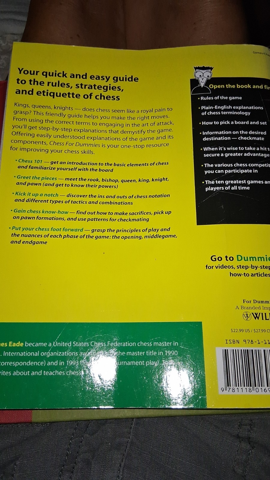 John Wiley & Sons Chess For Dummies 3rd Ed By James Eade PB 2011