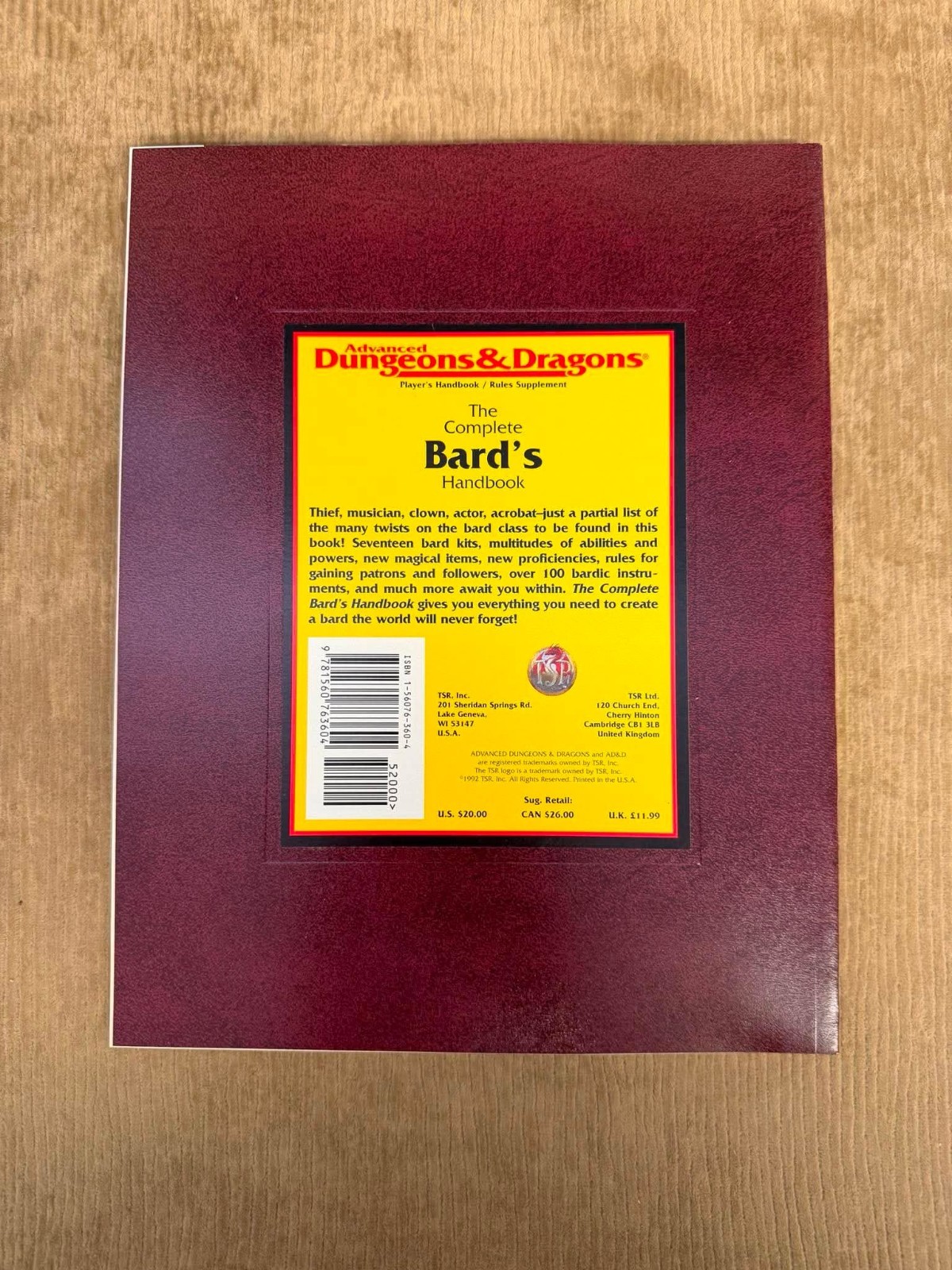 AD&D 2nd ED. The Complete Bard’s Handbook, 2127