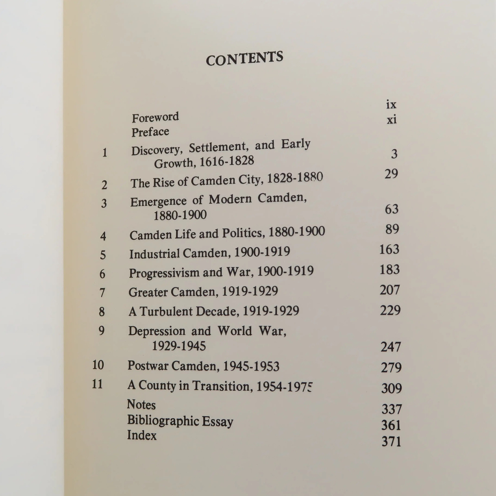 Camden County, New Jersey 1616-1976 by Jeffery Forward (1976) Hardcover