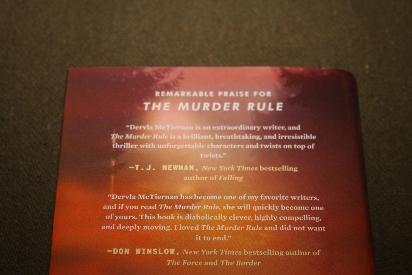 The Murder Rule by Dervla McTiernan 2022 HC 1st Edition/1st Printing
