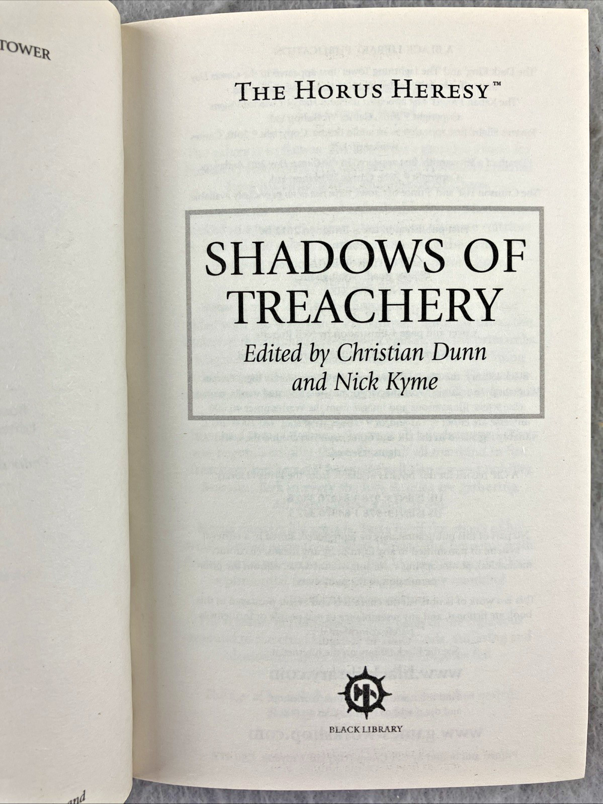 Warhammer 40K: Horus Heresy: Shadows Of Treachery ~ 7×4 MMPB 1st Printing