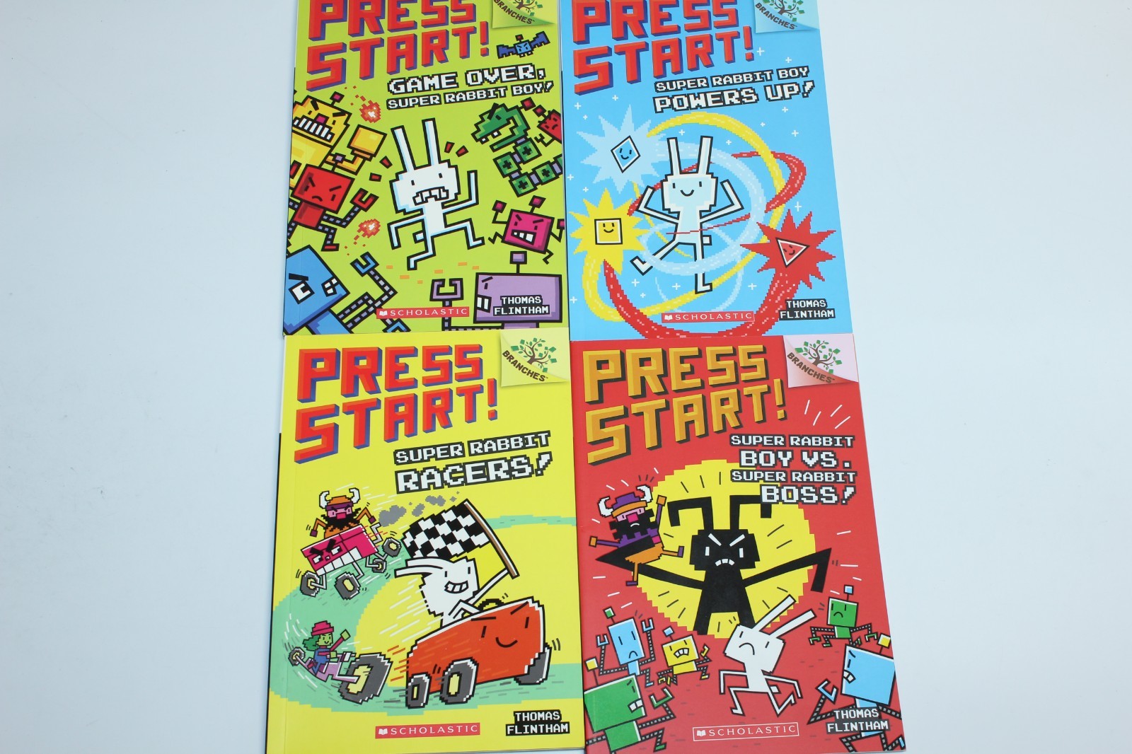 Scholastic Press Start! Branches Lot of 4 Books Boy vs Boss, Racers, Powers Up