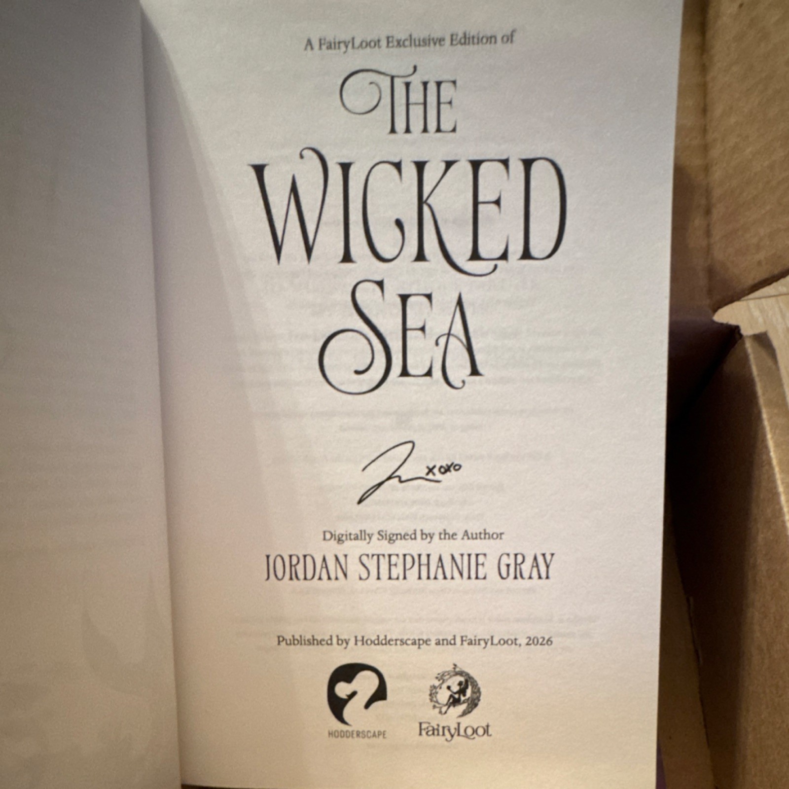 The Wicked Sea Exclusive Edition Signed Jordan Stephanie Gray