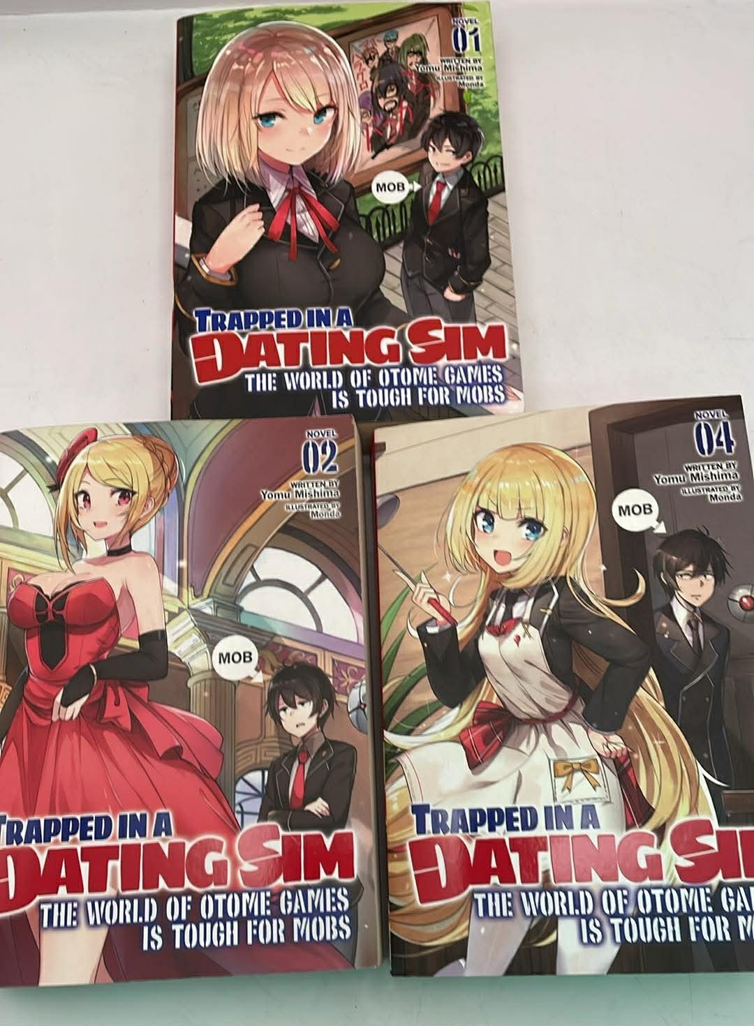 Trapped in a Dating Sim:World Otome Games is Tough Mobs Vols 1,2, and 4 (B43)