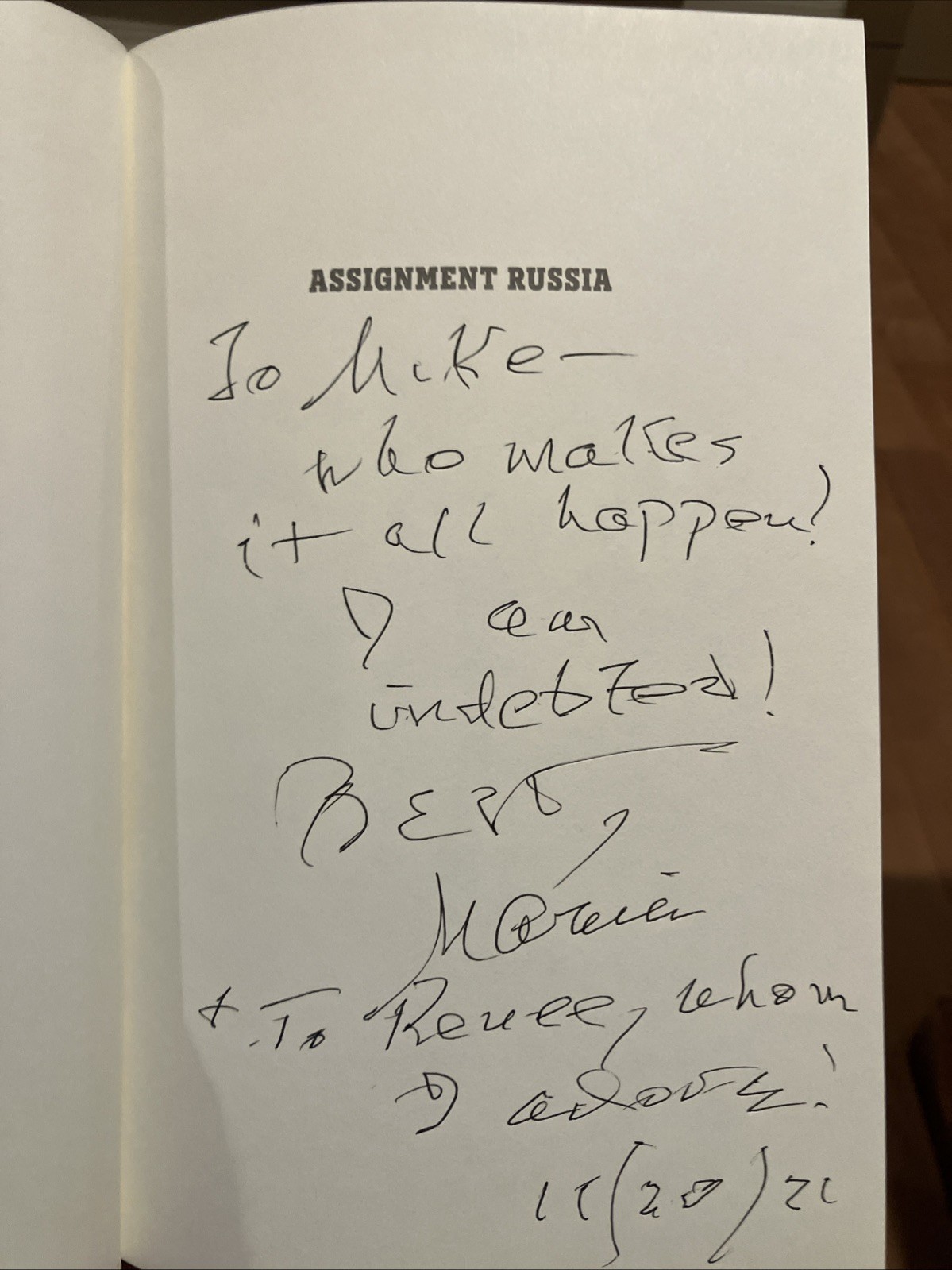 Assignment Russia: Becoming a Foreign Correspondent in the Crucible, Signed