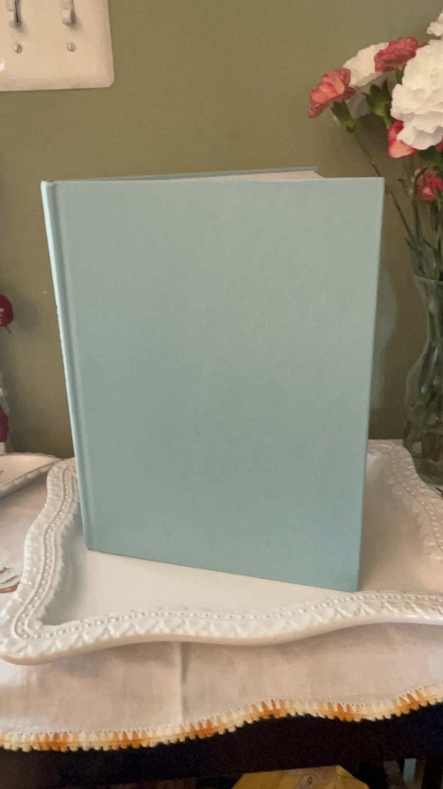 Hardcover Book Inside Bridgerton by Shonda Rhimes and Betsy Beers Blue tablebook