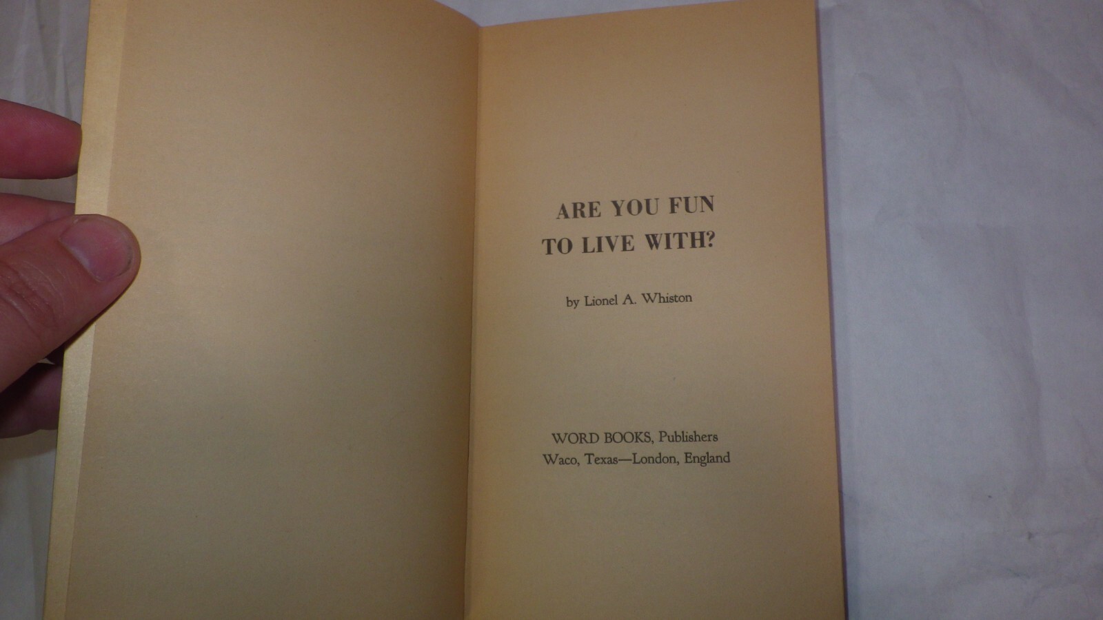 Are You Fun to Live With? Lionel Whiston