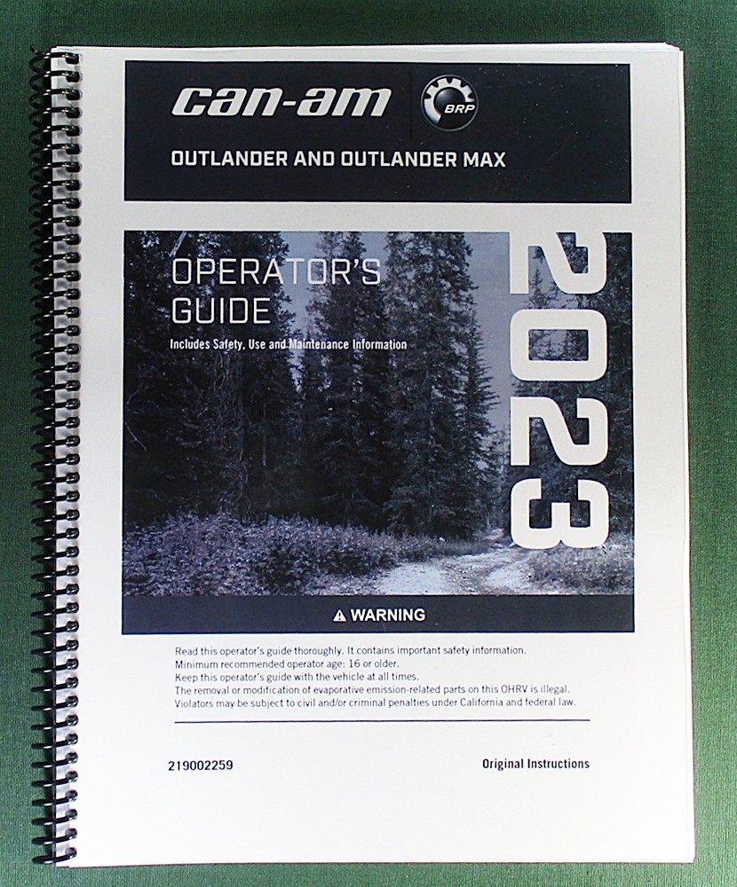 2023 Can-Am Outlander MAX 570 XT Owner’s Manual: 284 Pages & Protective Covers