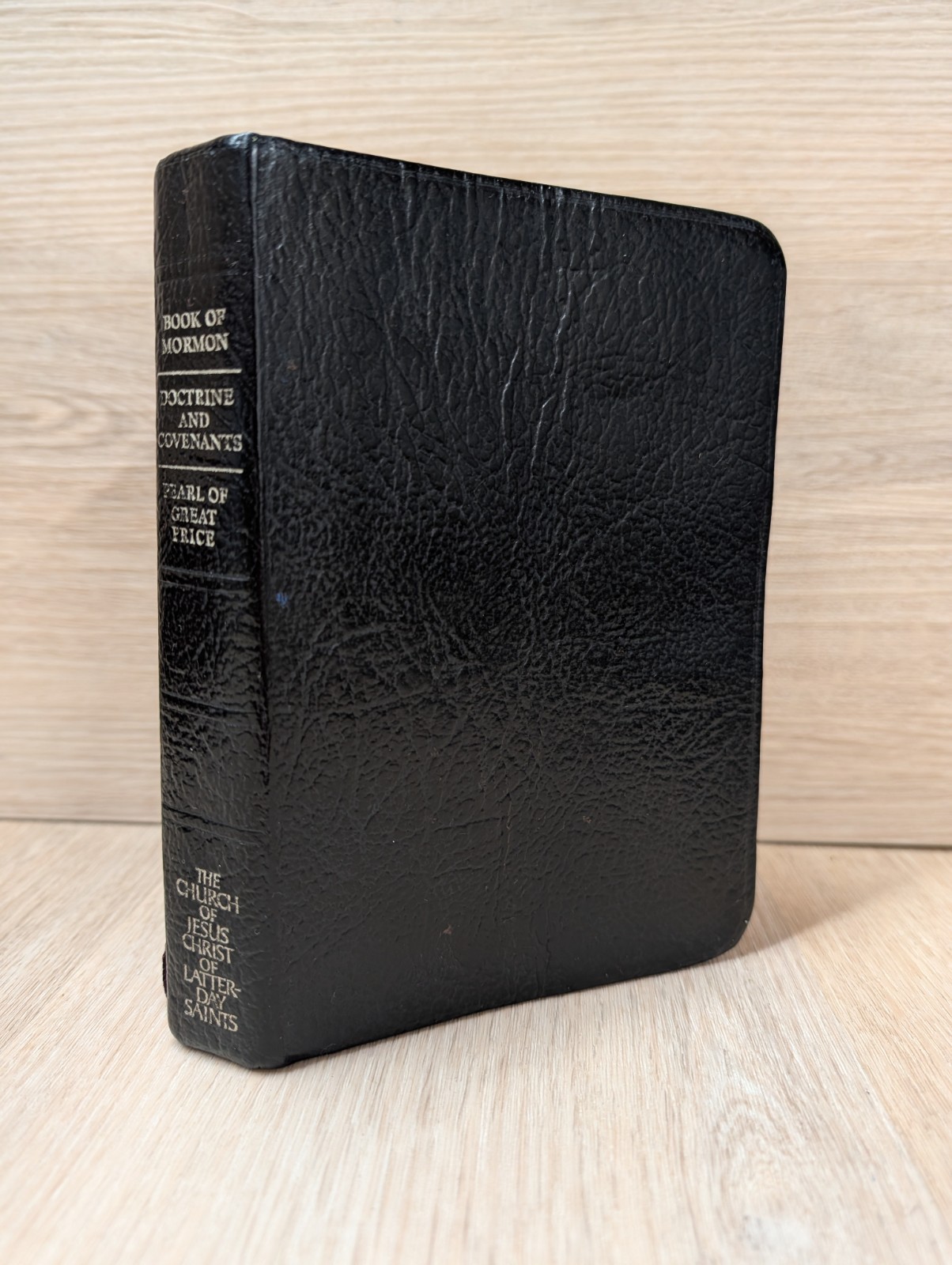 Vtg LDS Triple Combo Book Of Mormon Doctrine & Covenants PoGP 1981 Leather