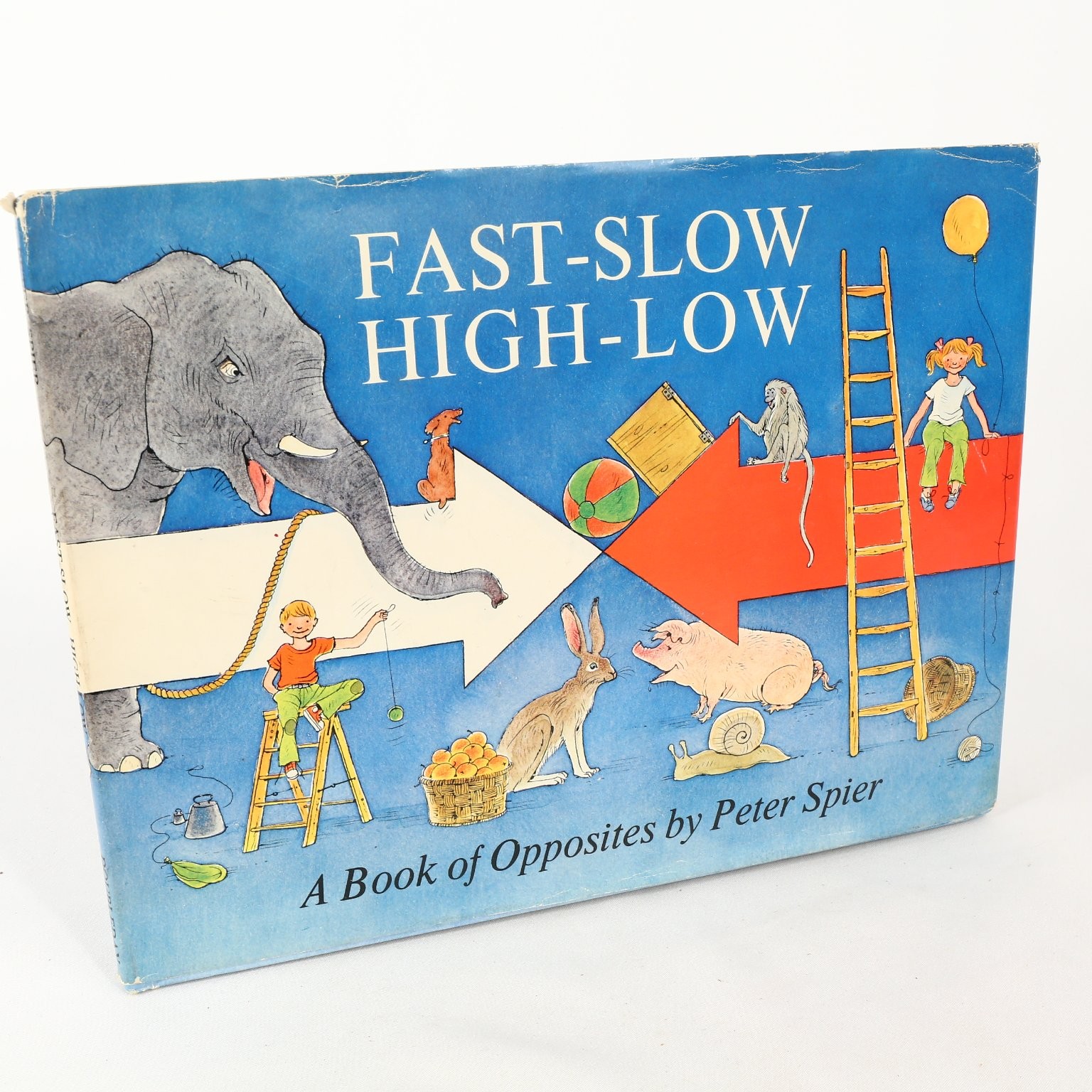 FAST-SLOW HIGH-LOW Peter Spier 1972 First Edition Opposites Children’s Doubleday