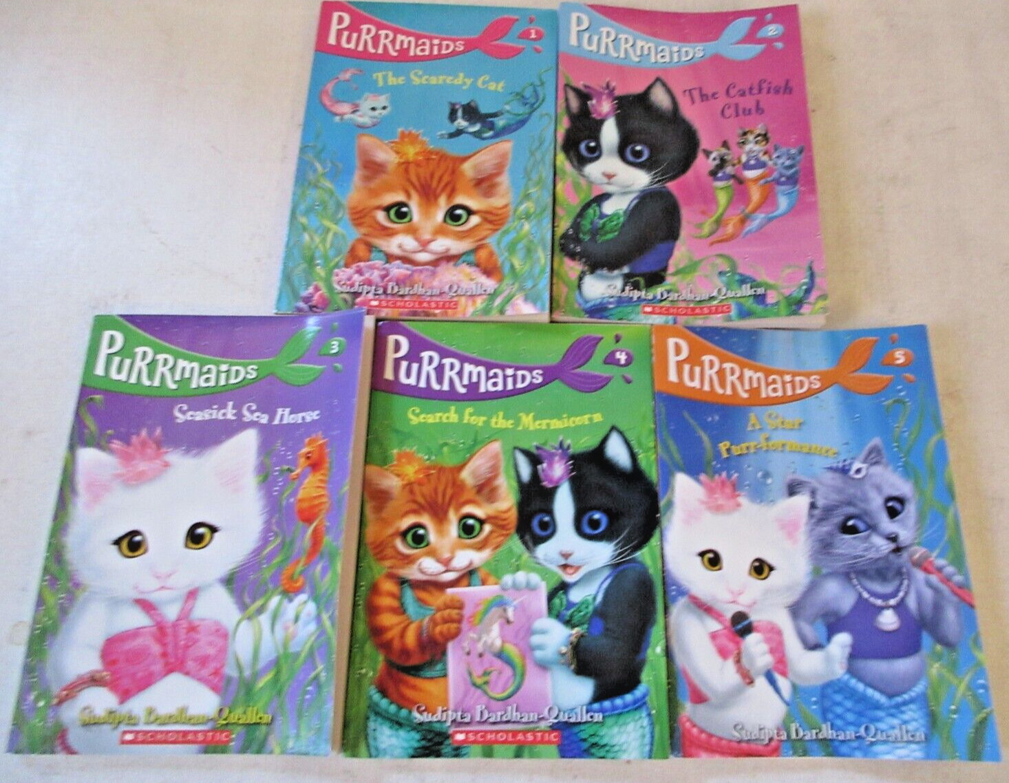 The Purrmaids 1-5 Stupita Bardhan-Quallen Childrens Book Lot Bundle