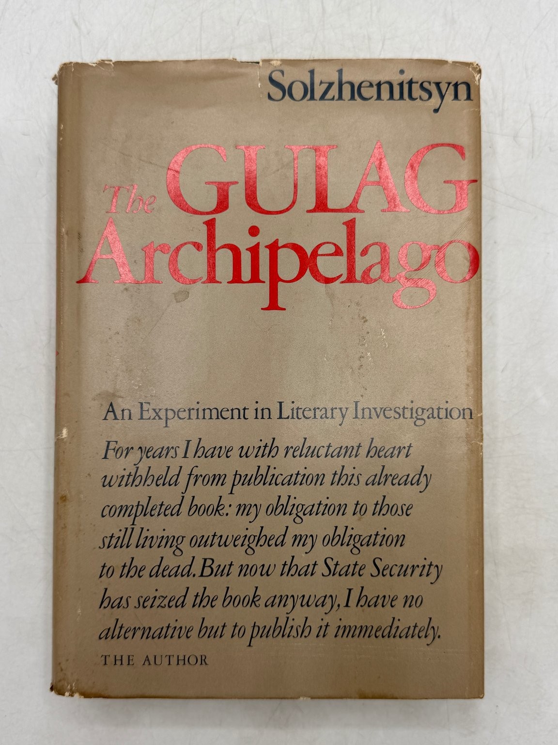 The Gulag Archipelago Solzhenitsyn 1973 First Edition History Harper & Row