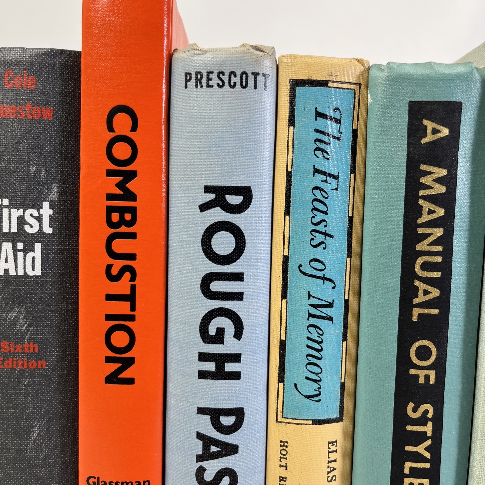 Rainbow Multicolored 12 Book Bundle Decor Photo Props Mid-Century Typography