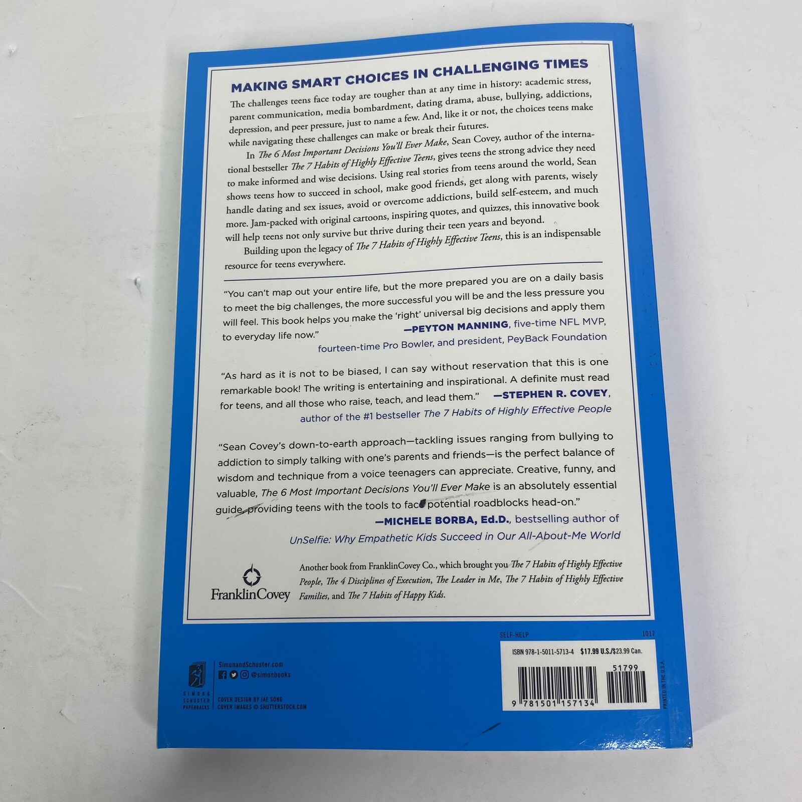 Sean Covey – Guide For Teens Six Most Important Decisions TPB New