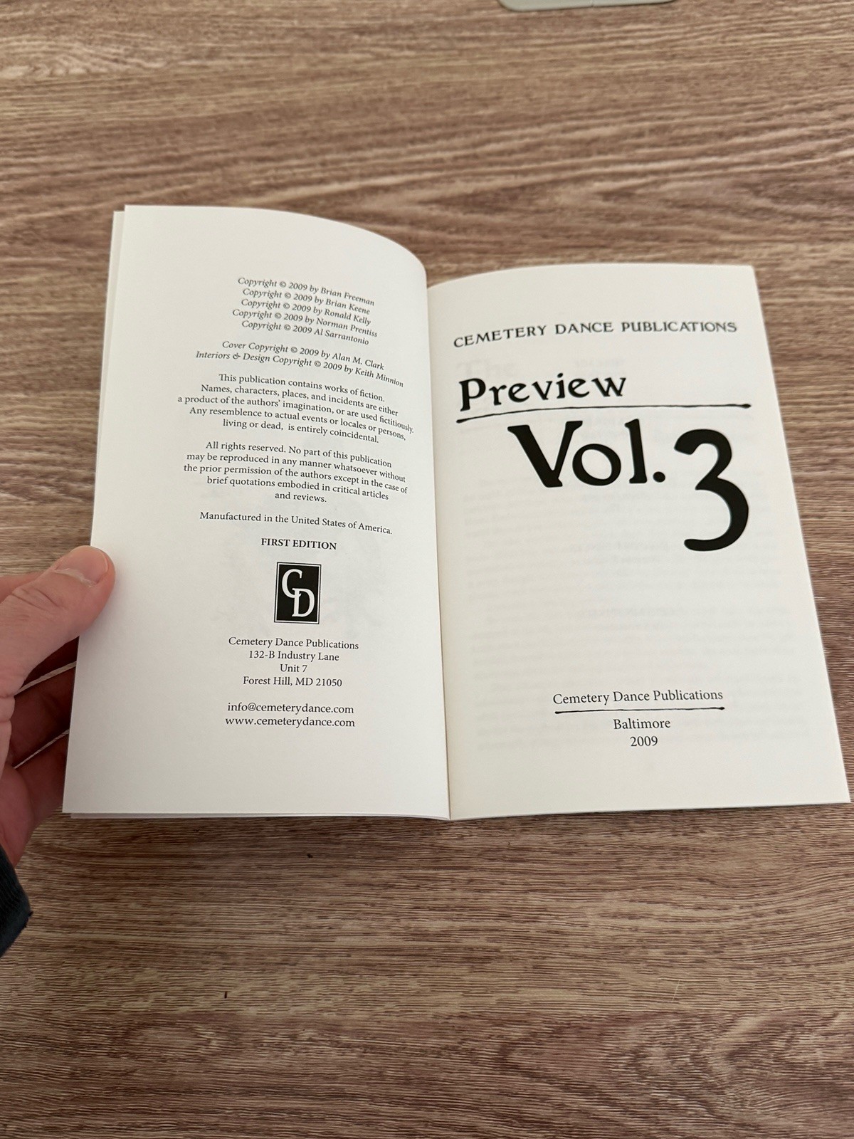 Cemetery Dance Publications – Preview vol. 3 2009 Chapbook/Pamphlet