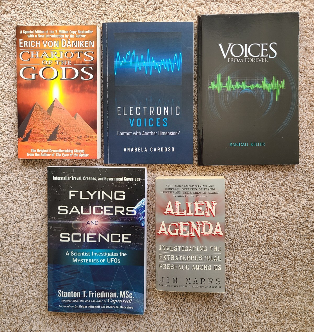 Lot of 5 Books UFOs Paranormal Supernatural! Alien Agenda, EVP Electronic Voices