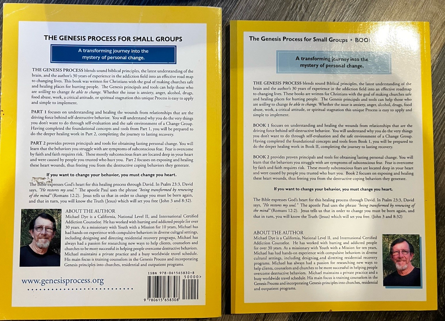 Genesis Process Book 1 & 2 Workbook + Facilitator Guide Michael Dye Like New