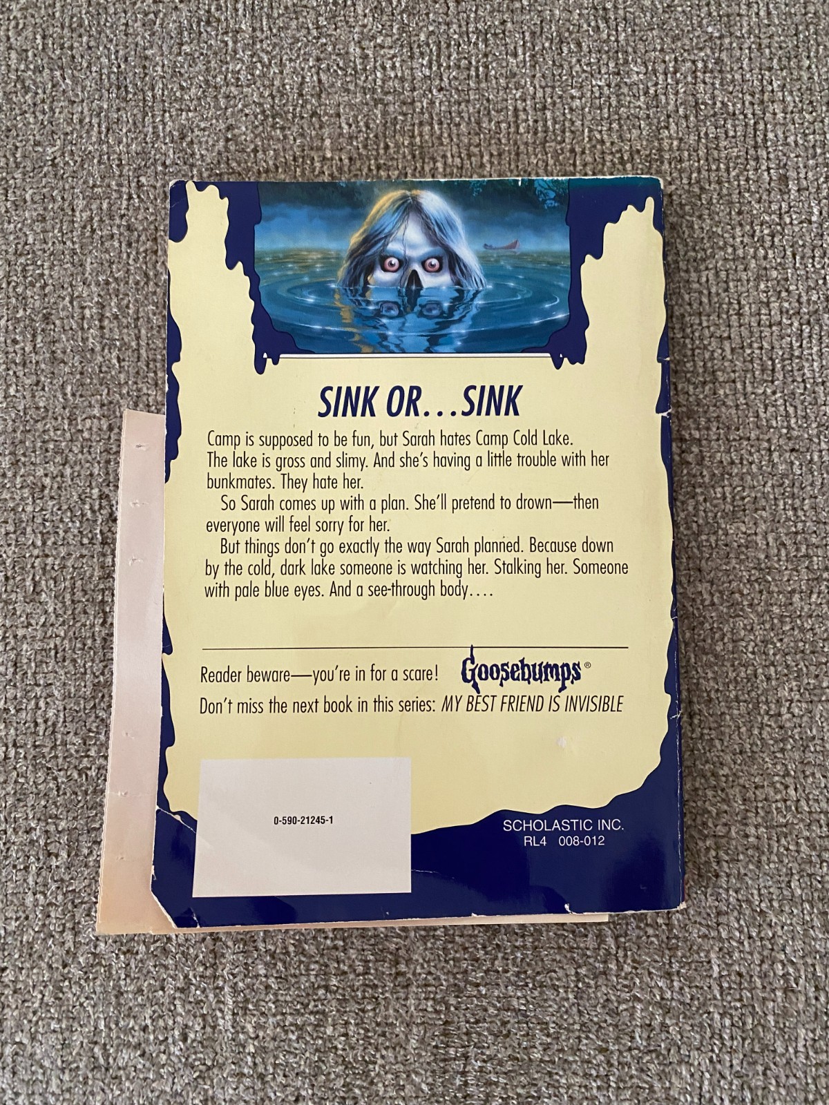 *Print Error* Thin Edition 1st print Goosebumps #56 The Curse of Camp Cold Lake