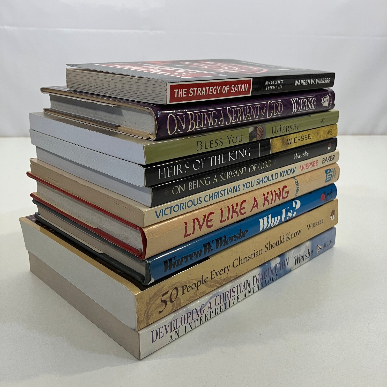 Warren Wiersbe 10 Book Lot Servant of God Strategy of Satan Christianity King