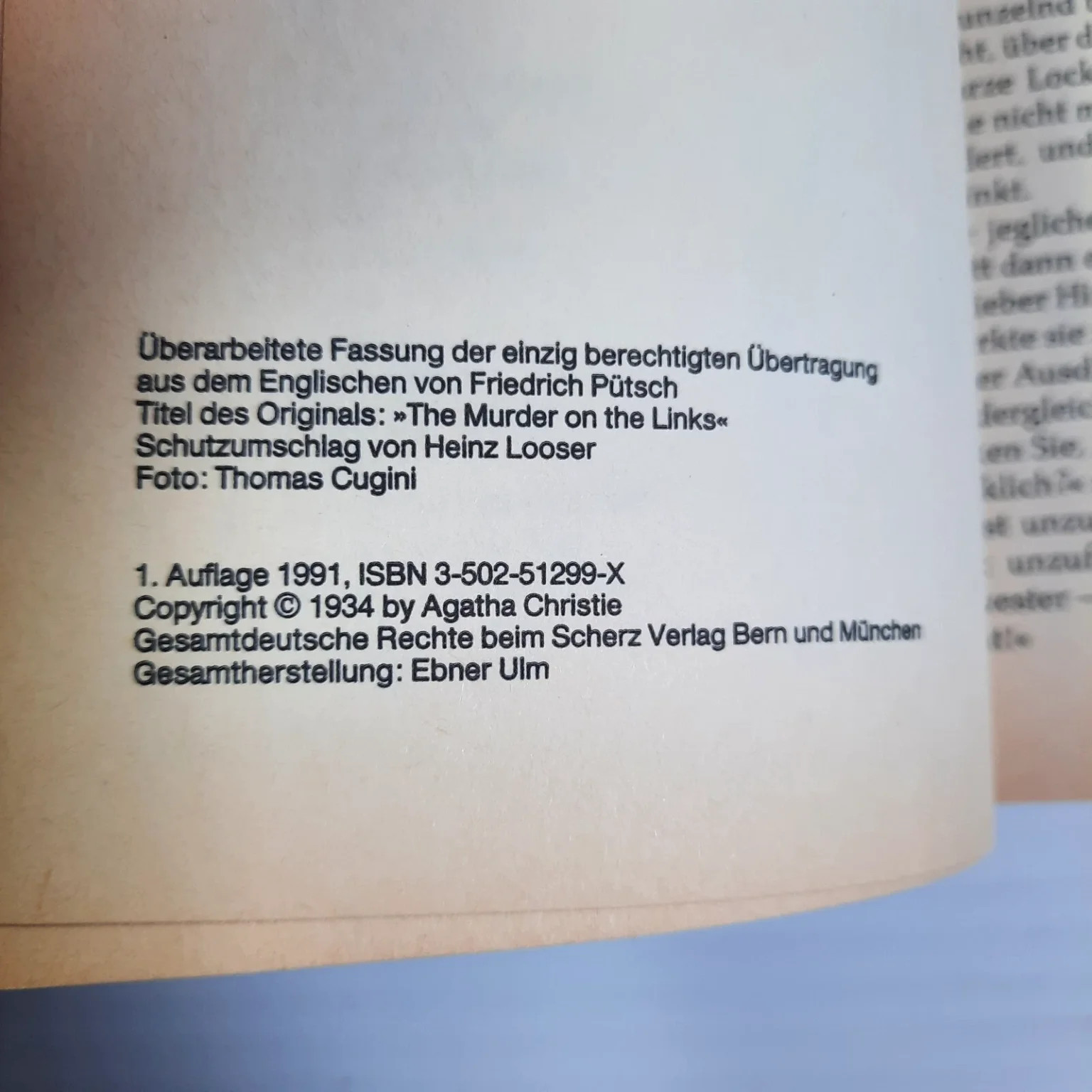 Mord auf dem Golfplatz Agatha Christie German Hercule Poirot Scherz Krimi 1991