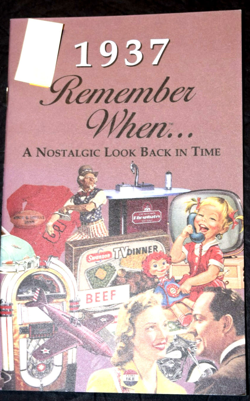 VTG “1937 REMEMBER WHEN – A Look Back in Time,” (5″ x 8″) Booklet, 12 Pages, New