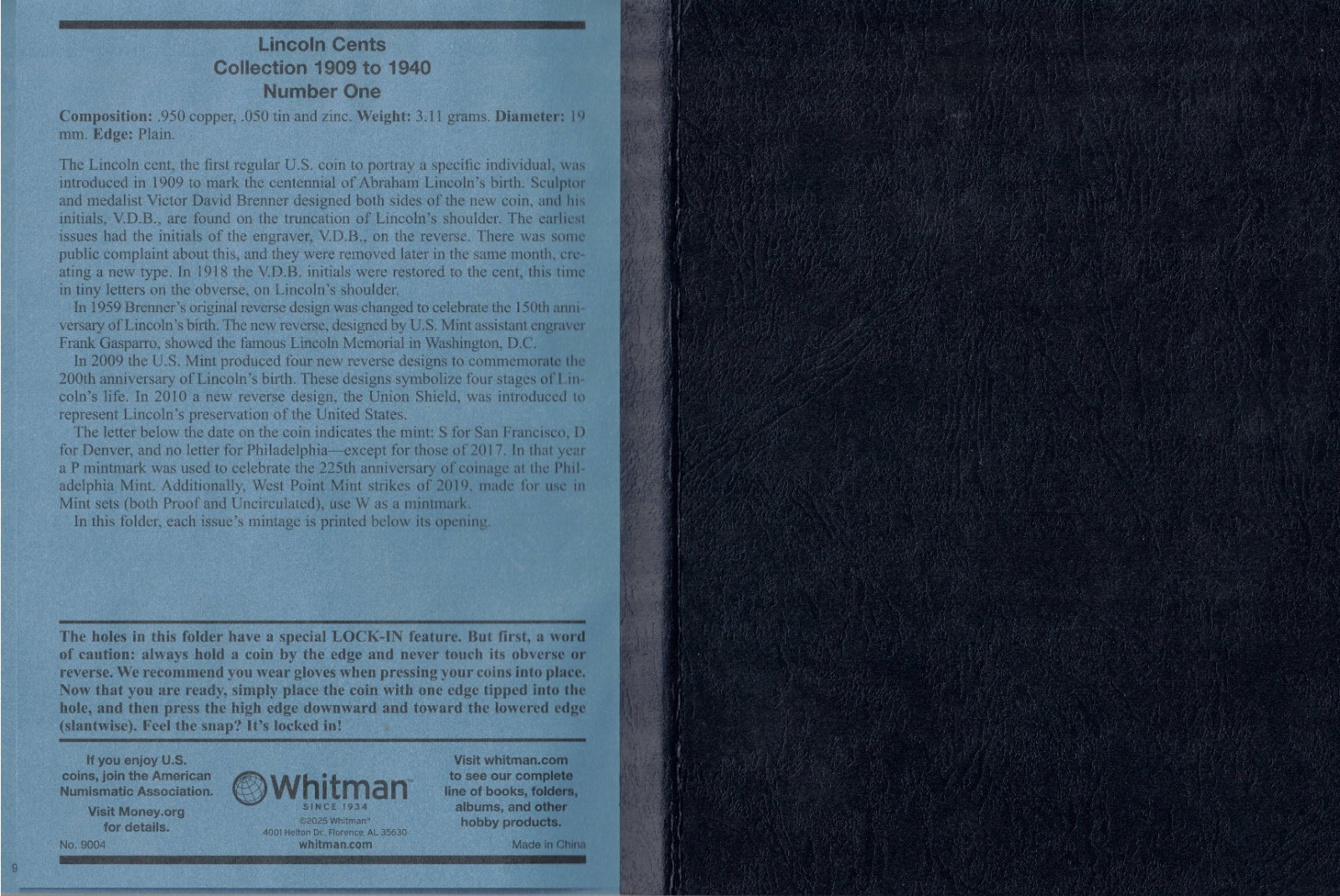 New Whitman Lincoln Wheat Cent Folder #1 1909-1940 for One Cent Coins!