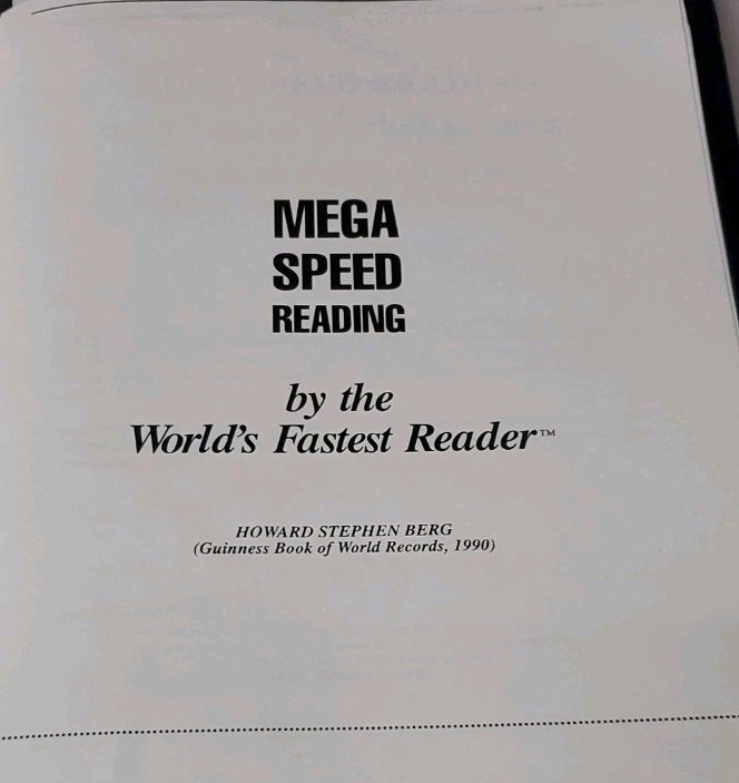 MEGA SPEED READING By Howard Stephen Berg & Kevin Trudeau