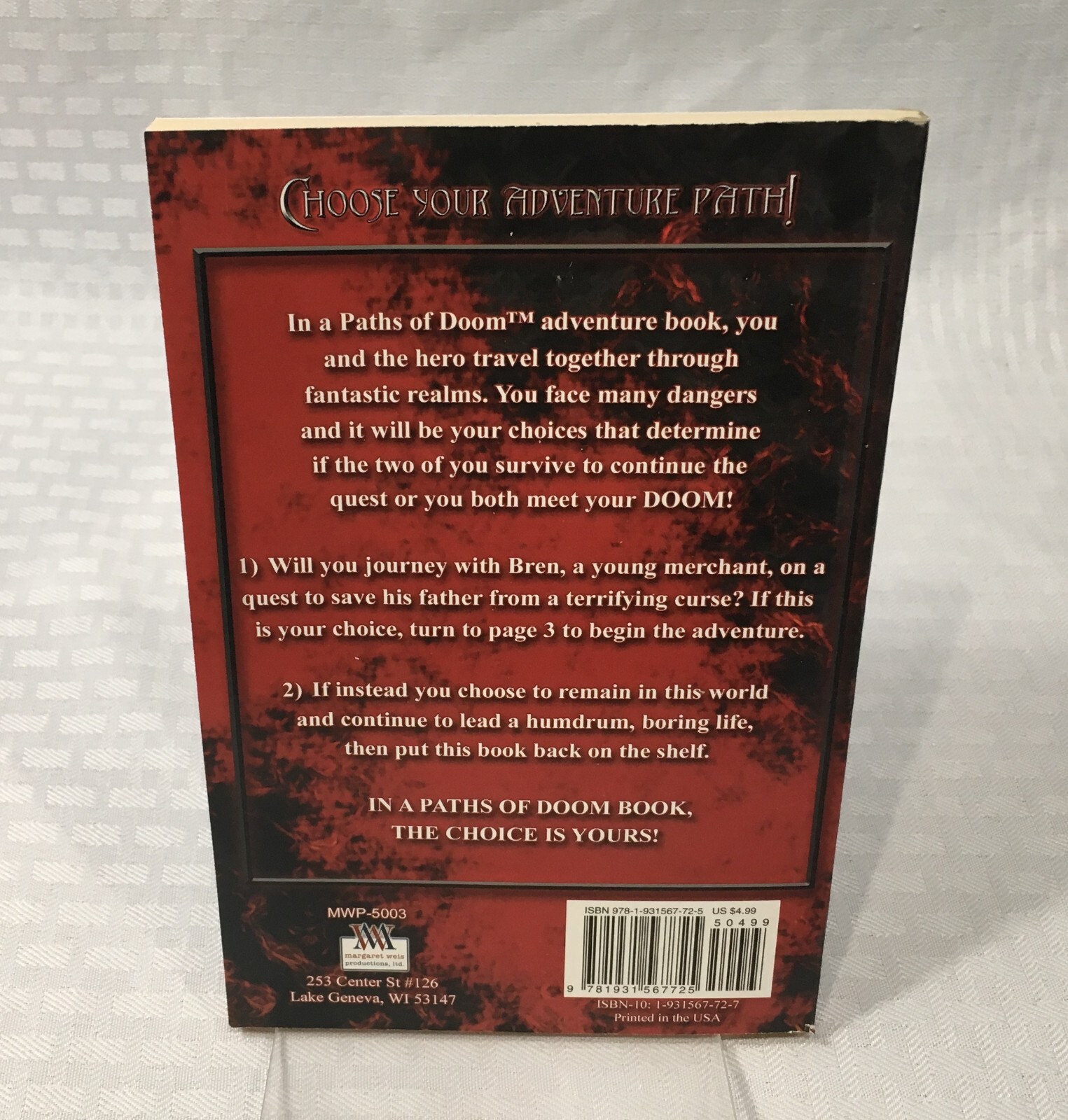 PATHS OF DOOM / JAMES M. WARD / TIME CURSE / PB / ADVENTURE BOOK