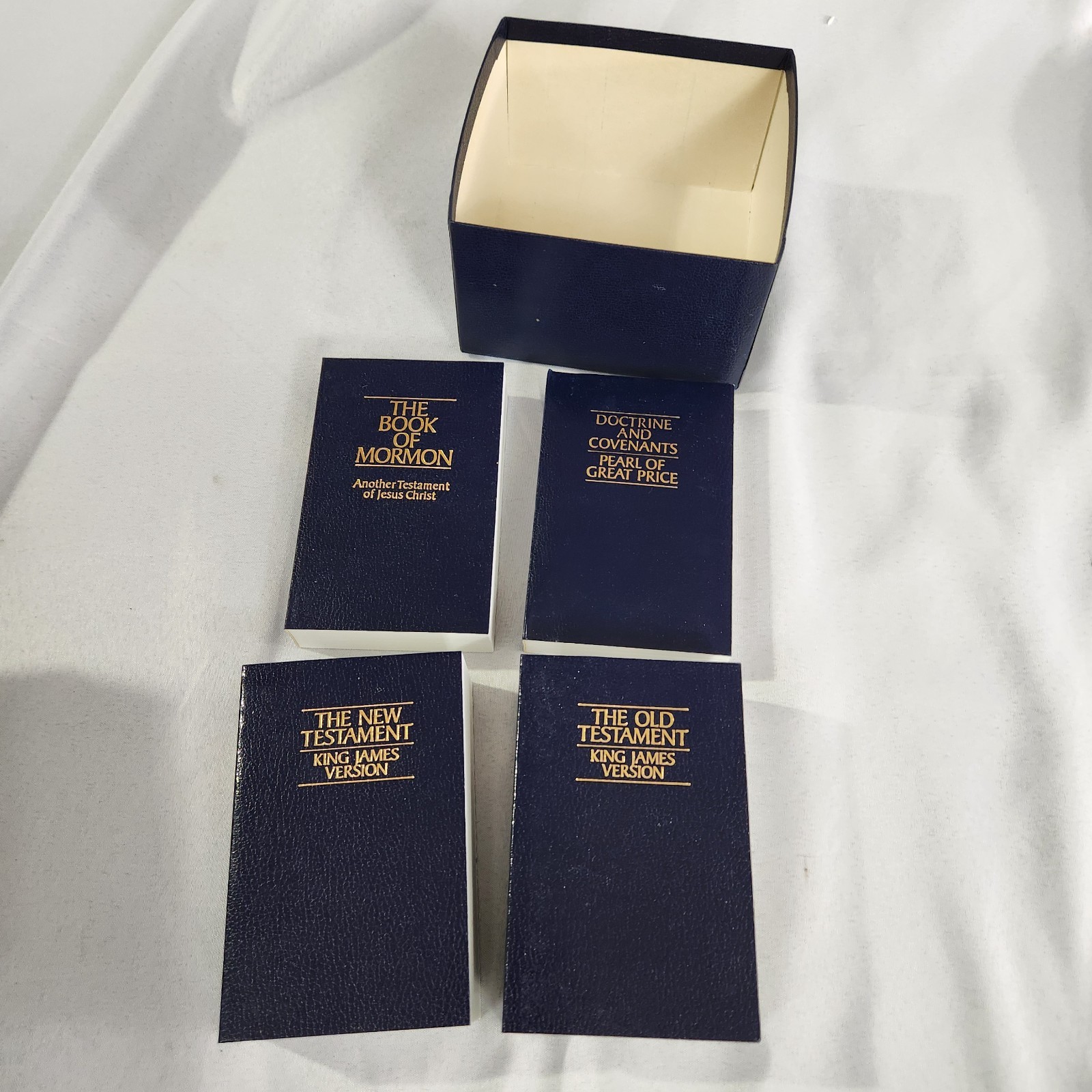 Box Set Pocket Scripture Set Tiny Holy Bible Book of Mormon LDS Triple Combo