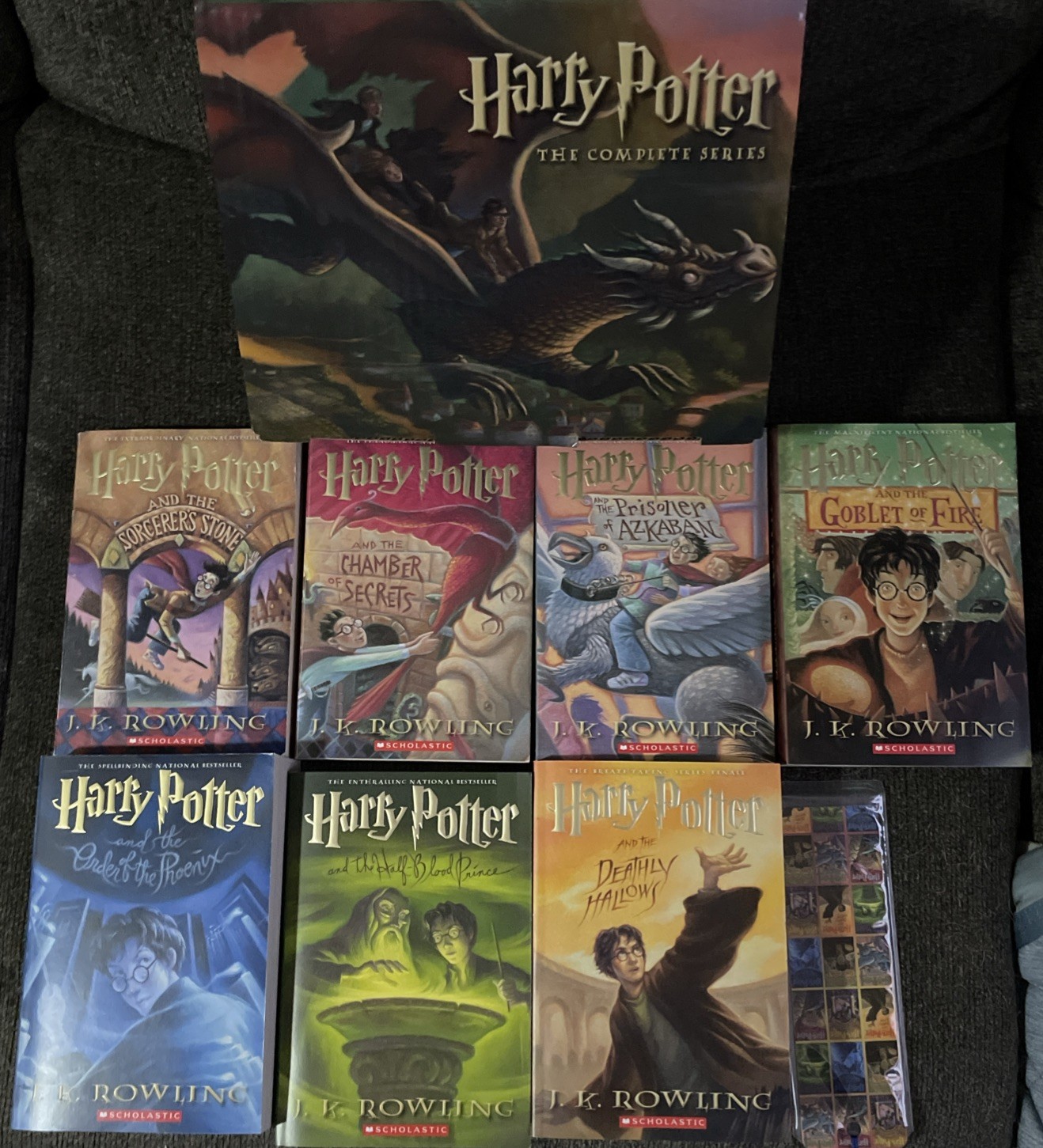 Harry Potter • The Complete Series #1-7 Paperback Books J. K. Rowling W/bookmark