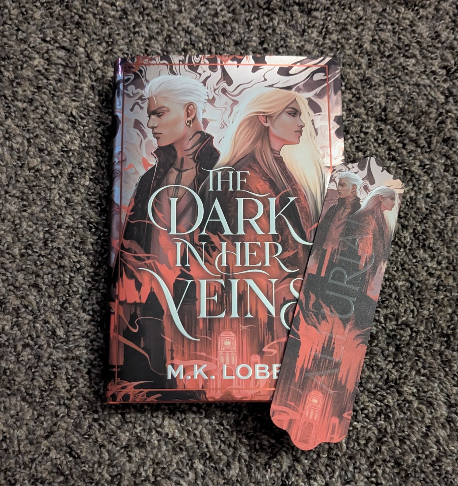 Allurial The Dark in her Veins Book M K Lobb Limited Hardcover Bookmark Romance