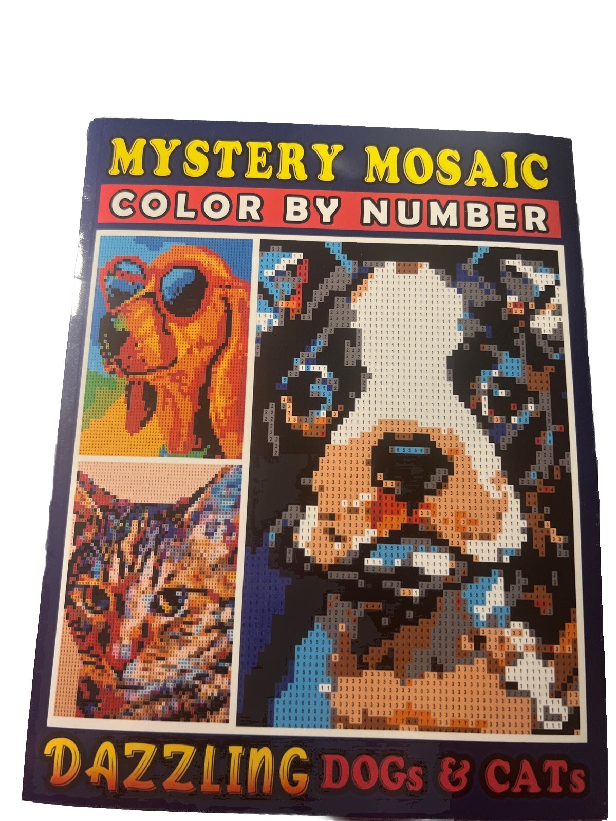 Mystery Mosaics Color By Number Dazzling Dogs & Cats 3×3 mm
