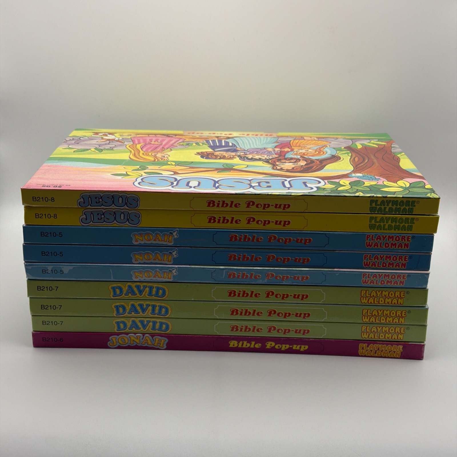 VTG Bible Story Pop Up Books Lot Of 9 Jonah David Jesus Noah Playmore Waldman