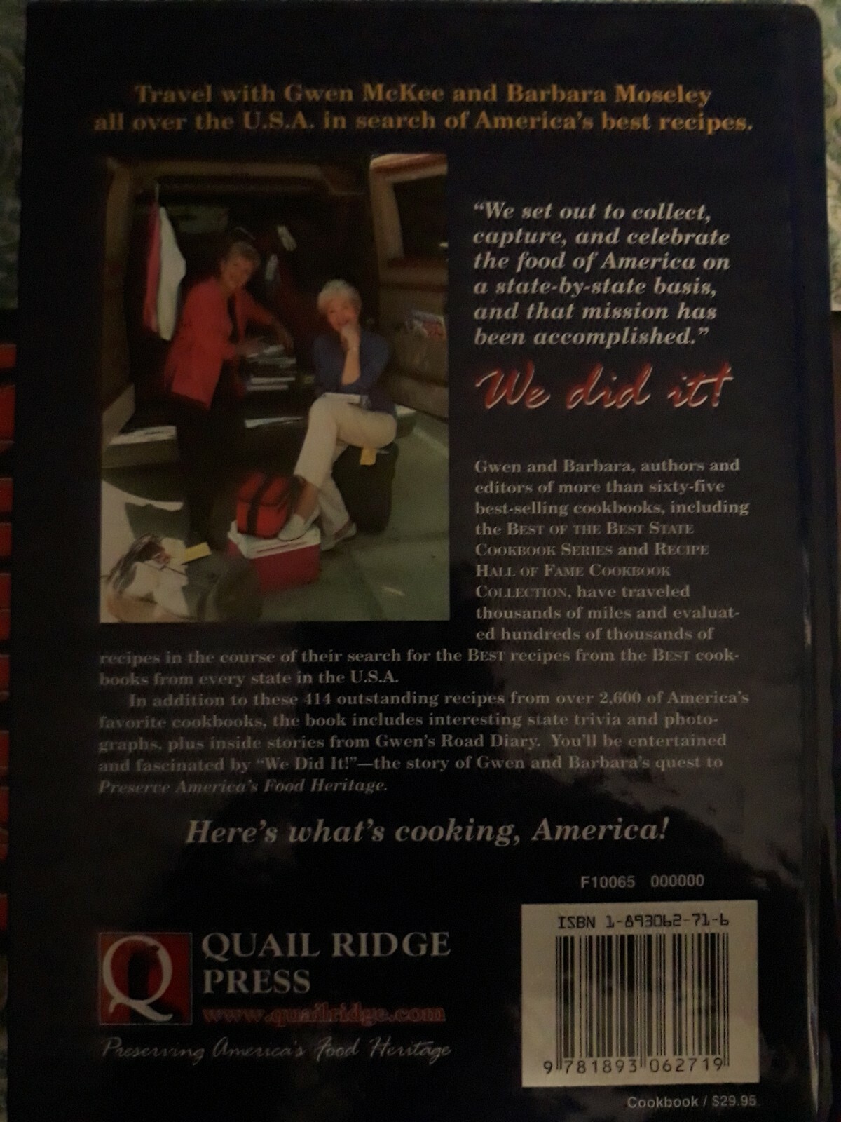 Best of the Best from America Cookbook, Gwen McKee, Barbara Moseley~New HC