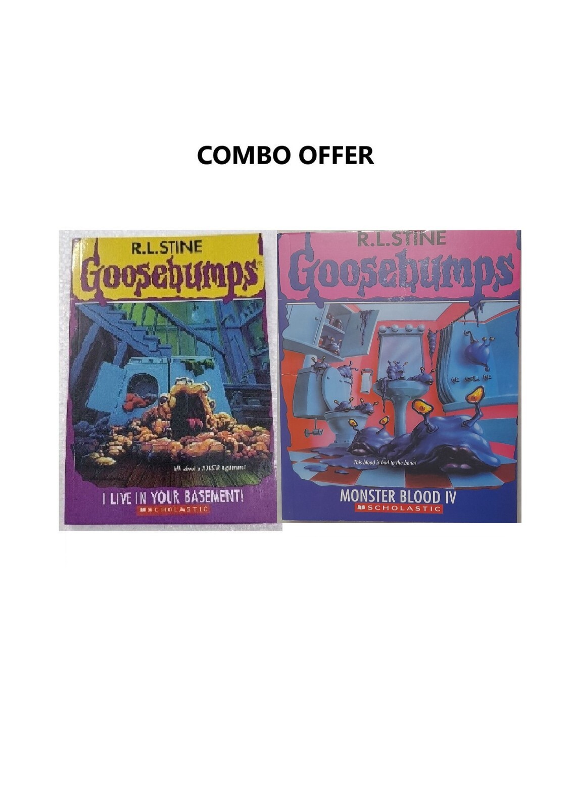 BUNDLE (GB #61 I Live in Your Basement! + GB #62 Monster Blood IV) by R.L. Stine