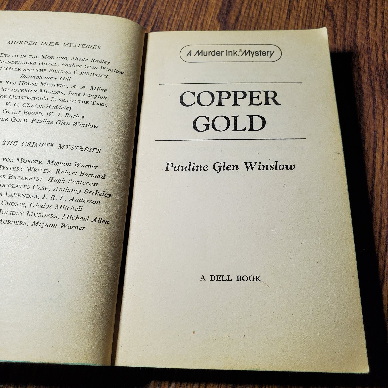 Copper Gold Pauline Glen Winslow 1981 First Dell Printing Mystery