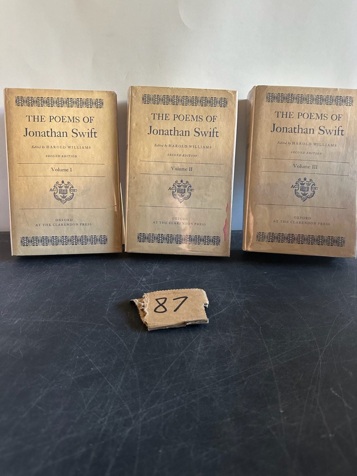 The Poems of Jonathan Swift Harold Williams 1966 Second Edition 3 Vol Set Oxford
