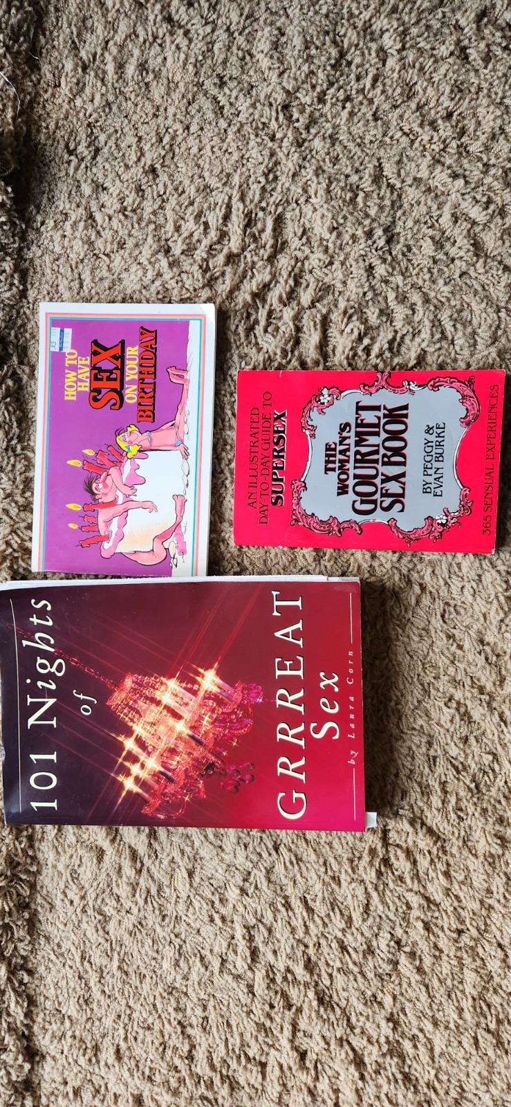 Preowned Lot Of 3 Adult Books Birthday , Gourmet, & GRRREAT SEX For ADULTS ONLY