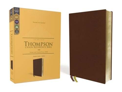 Kjv, Thompson Chain-Reference Bible, Genuine Leather, Calfskin, Brown, Red: New