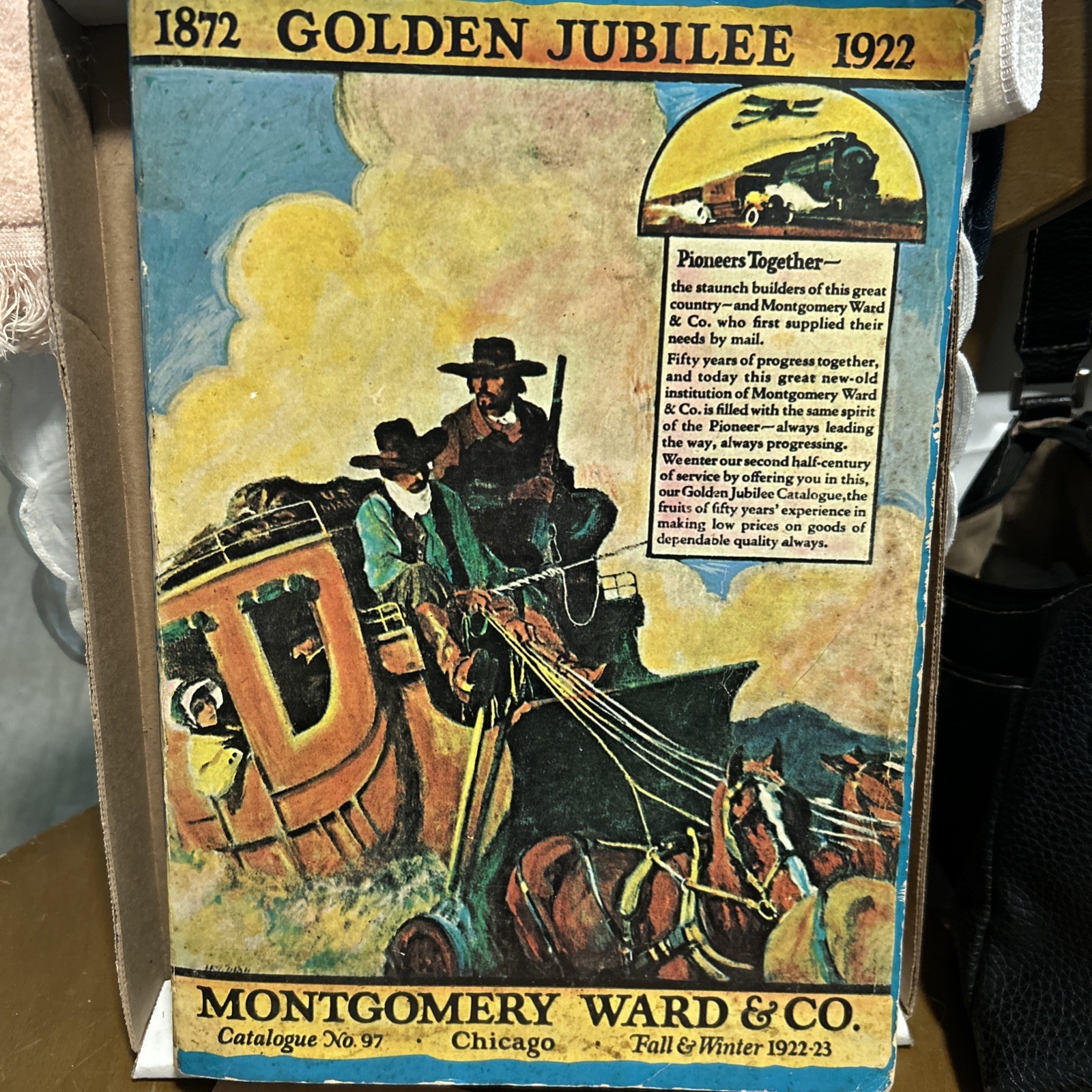 Vtg 1922 MONTGOMERY WARD CATALOGUE Bokk Golden Jubilee 1969 Antique 672 PAGES!!
