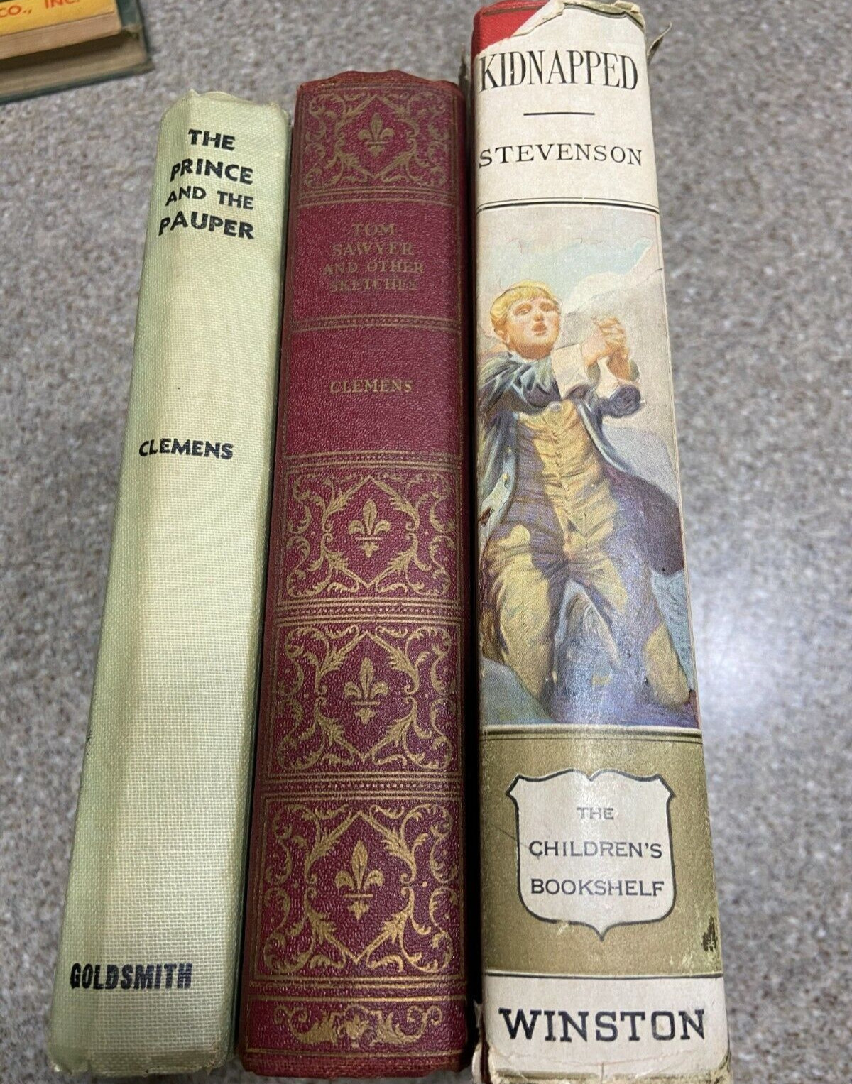 Lot Vintage Kidnapped,Tom Sawyer Prince and the Pauper, Stevenson, Clemens/Twain